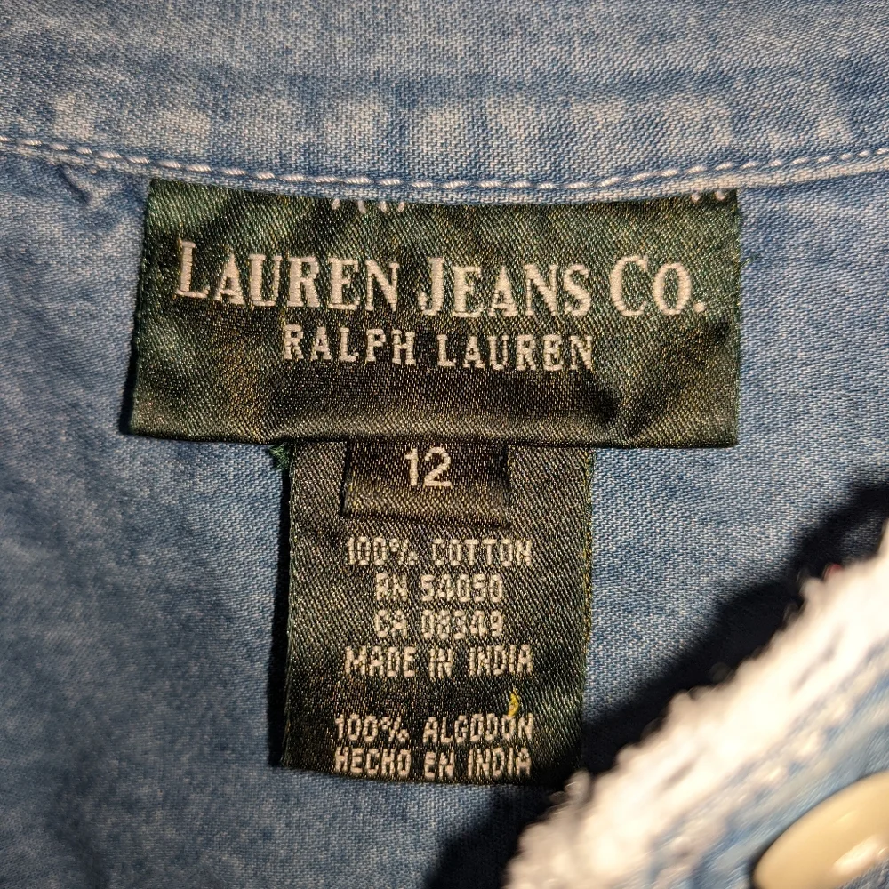 Vintage Ralph Lauren Denim Shirt Large - Picture 6 of 8
